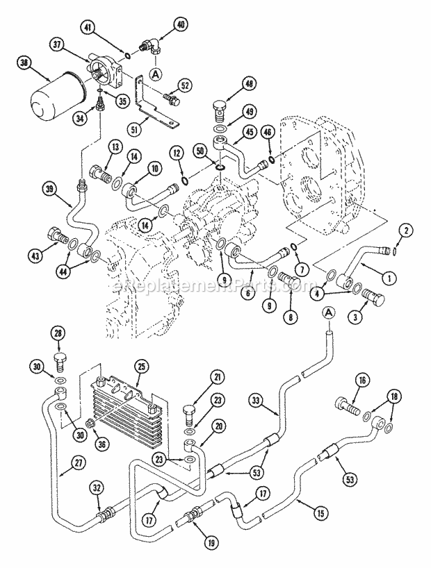 Hydraulic Line (Part 4) Diagram and Parts List for 544-434D100, 545-434D100, 546-434D100 Cub Cadet Lawn Tractor